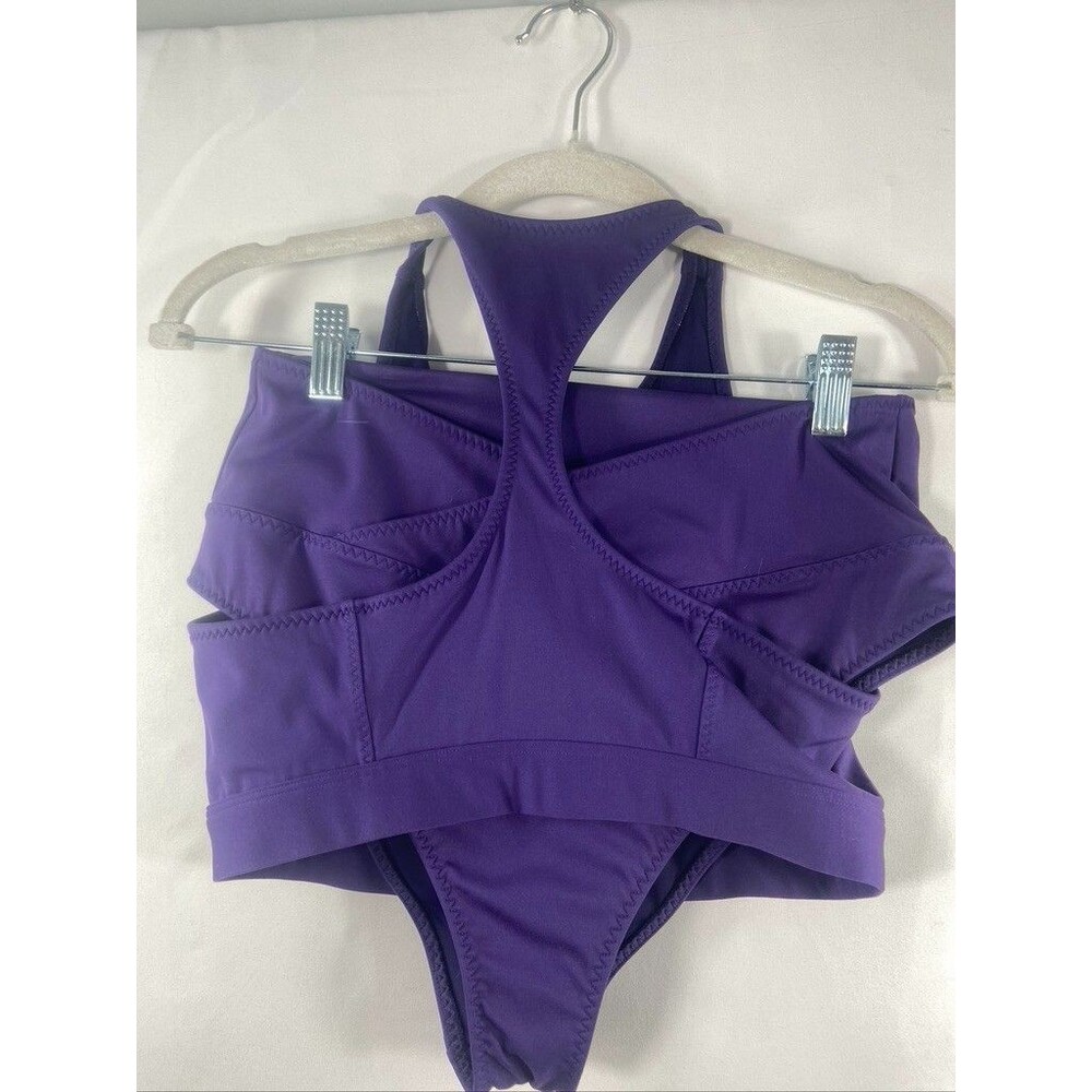 Fabletics Deep Purple Front-Zip Bikini Set - Picture 2 of 5